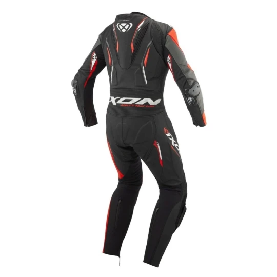 Costum (combinezon) motociclete barbati piele Ixon vara model Demonio culoare: negru/rosu/alb - Negru/rosu/alb , XL