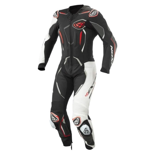 Costum (combinezon) motociclete barbati piele Ixon vara model Demonio culoare: negru/alb/rosu - Negru/alb/rosu , XXXL