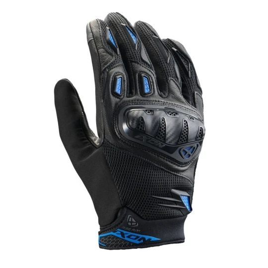 Manusi barbati Roadster vara piele/textil Ixon model Rise Air 2 MS culoare: negru/albastru - degete tactile - Negru/albastru , 2XL (11/12)