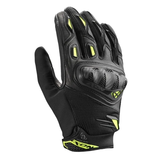 Manusi barbati Roadster vara piele/textil Ixon model Rise Air 2 MS culoare: negru/galben - degete tactile - Negru/galben , S (7/8)