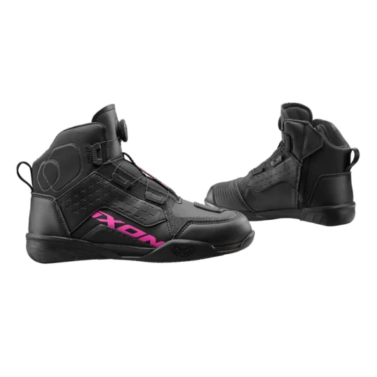Ghete moto Urban/Roadster femei All Season Ixon model Vyper WP LS culoare: negru/fuchsia (roz) (100% waterproof) - Negru/fuchsia (roz) , 38