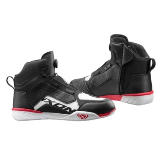 Ghete moto Urban/Roadster barbati All Season Ixon model Vyper WP MS culoare: negru/alb/rosu (100% waterproof) - Negru/alb/rosu , 42