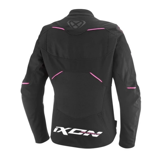 Geaca (jacheta) motociclete femei Racing/Roadster Ixon All season model Meteor 31 LS culoare: negru/alb/roz (concept 3 in 1) - Negru/alb/roz , XS