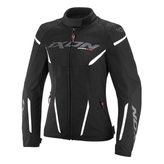 Geaca (jacheta) motociclete femei Racing/Roadster Ixon vara model Striker 2 AIR WP LS culoare: negru/alb - Negru/alb , S