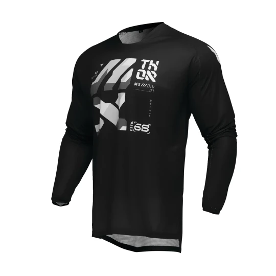 Tricou (bluza) cross-enduro Thor model Launchmode Forge culoare: negru/alb/gri - Negru/alb/gri , L
