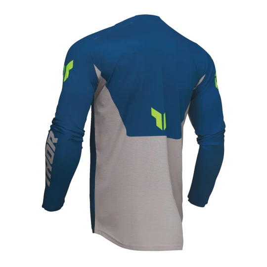 Tricou (bluza) cross-enduro Thor model Launchmode Forge culoare: albastru/gri/galben fluor - Albastru/gri/galben fluor , M