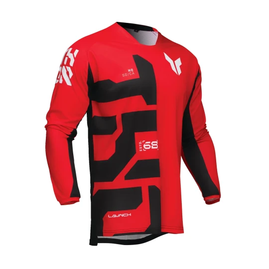 Tricou (bluza) cross-enduro Thor model Launchmode Forge culoare: negru/alb/rosu - Negru/alb/rosu , M