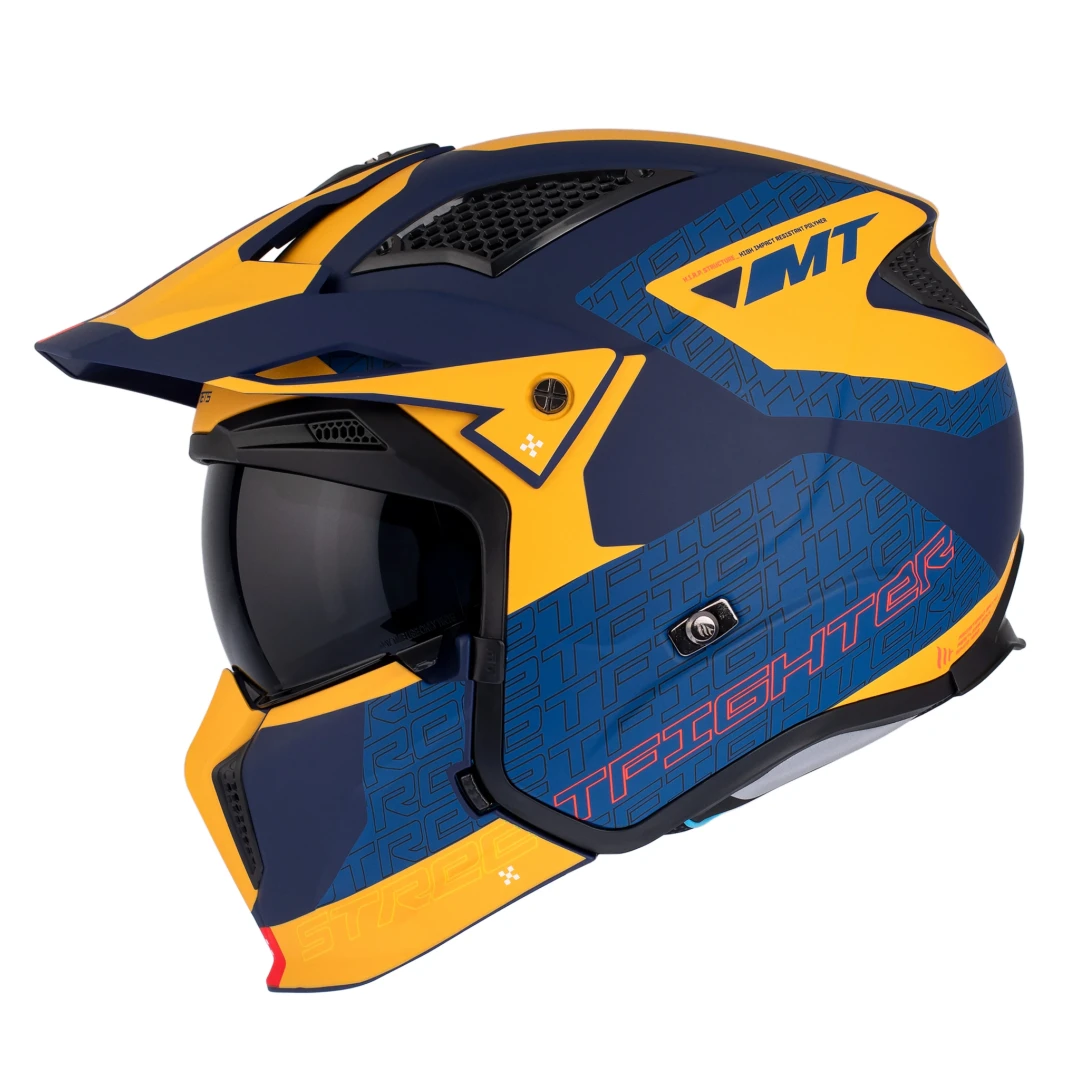 Casca MT Streetfighter SV S Totem C3 galben mat (ochelari soare integrati) - masca (protectie) barbie si cozoroc detasabile - omologare noua ECE 22.06 - XS (53/54cm) Casca MT Streetfighter SV S Totem C3 galben mat (ochelari soare integrati) - masca (protectie) barbie si cozoroc detasabile - omologare noua ECE 22.06 - XS (53/54cm)