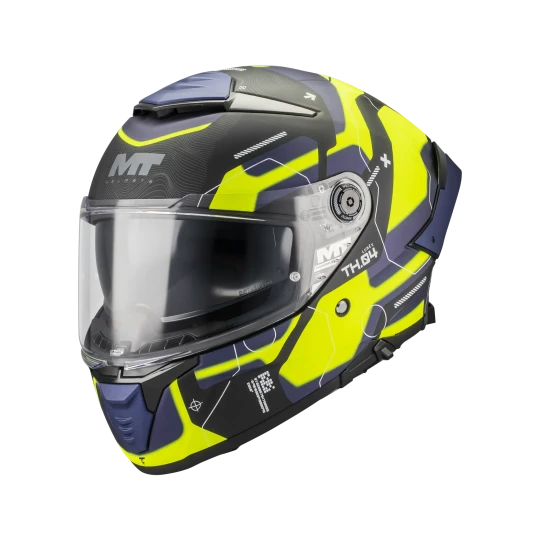 Casca integrala MT Thunder 4 SV Lumex B27 albastru/galben mat (ochelari soare integrati) - XL (61/62cm)
