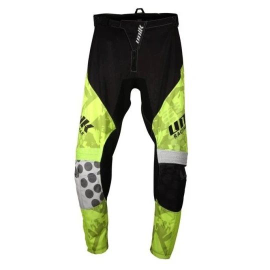 Pantaloni motociclete cross-enduro Unik Racing model MX01 culoare: negru/verde fluor - Negru/verde fluor , 30 (M)