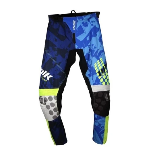 Pantaloni motociclete cross-enduro Unik Racing model MX01 culoare: albastru/verde fluor - Albastru/verde fluor , 38 (XXXL)