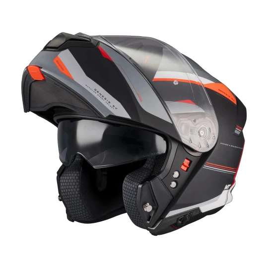 Casca modulabila MT Genesis SV Raccoon B5 rosu mat Pinlock ready - omologare noua ECE 22.06 - tip viziera: MT-V-25 - XS (53/54cm)