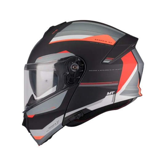 Casca modulabila MT Genesis SV Raccoon B5 rosu mat Pinlock ready - omologare noua ECE 22.06 - tip viziera: MT-V-25 - XS (53/54cm)