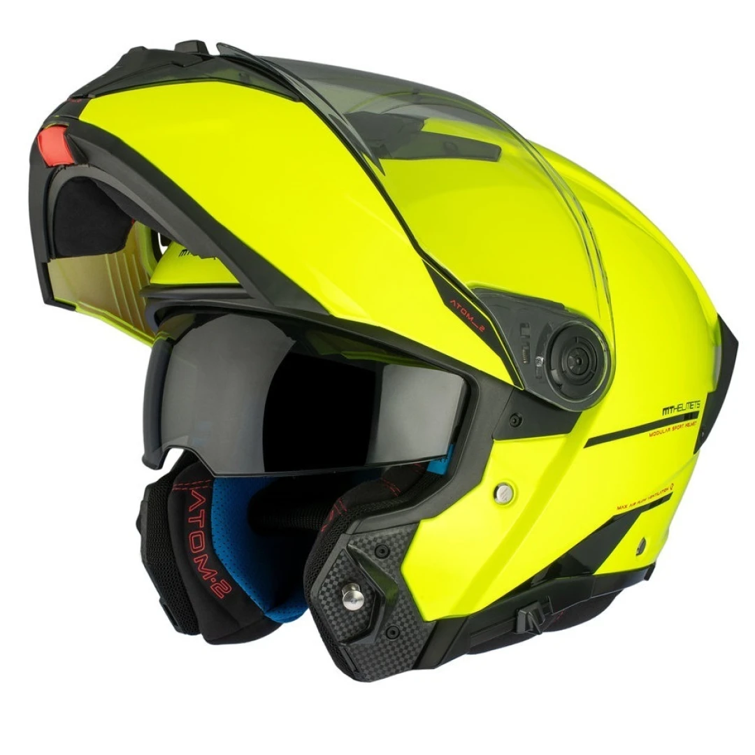 Casca modulabila MT Atom 2 SV A3 galben fluor lucios (ochelari soare integrati) Pinlock Ready - tip viziera: MT-V-35 - Galben fluor lucios , XS (53/54cm) Casca modulabila MT Atom 2 SV A3 galben fluor lucios (ochelari soare integrati) Pinlock Ready - tip viziera: MT-V-35 - Galben fluor lucios , XS (53/54cm)